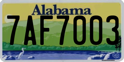 AL license plate 7AF7003