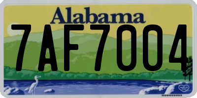 AL license plate 7AF7004