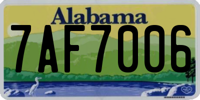 AL license plate 7AF7006