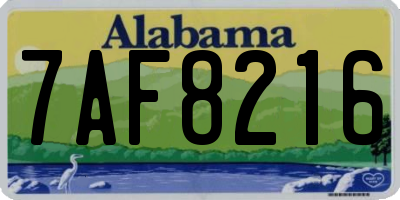 AL license plate 7AF8216