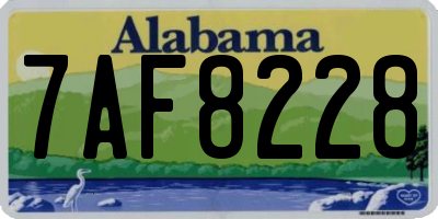 AL license plate 7AF8228