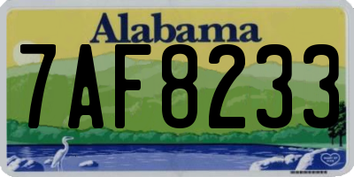 AL license plate 7AF8233