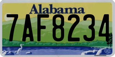 AL license plate 7AF8234