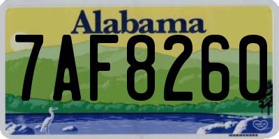 AL license plate 7AF8260