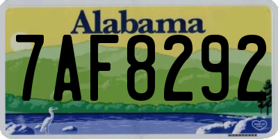 AL license plate 7AF8292