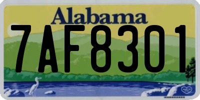 AL license plate 7AF8301