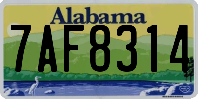 AL license plate 7AF8314