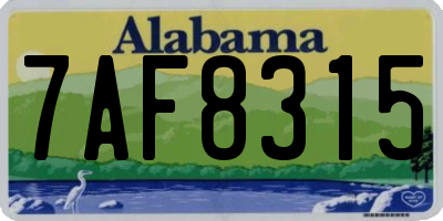 AL license plate 7AF8315