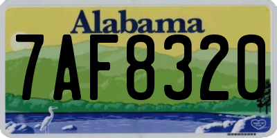 AL license plate 7AF8320