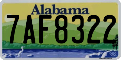 AL license plate 7AF8322