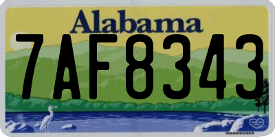 AL license plate 7AF8343