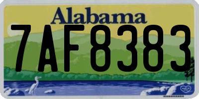 AL license plate 7AF8383