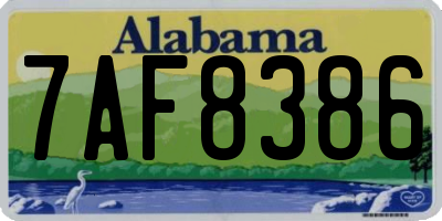 AL license plate 7AF8386