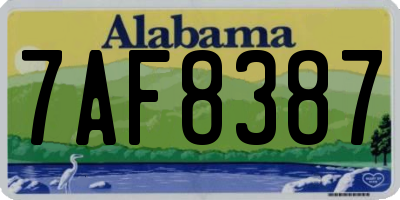 AL license plate 7AF8387