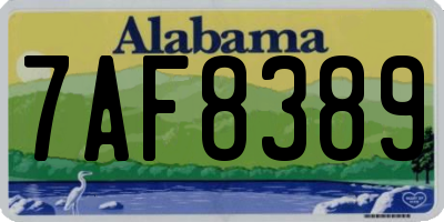 AL license plate 7AF8389