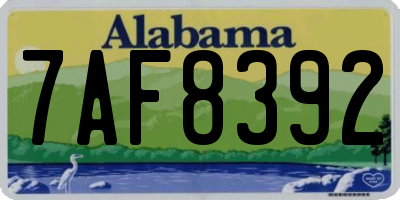 AL license plate 7AF8392