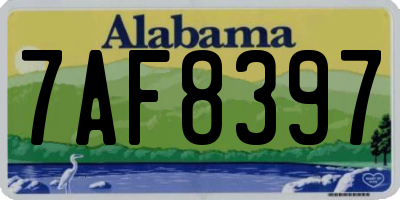AL license plate 7AF8397