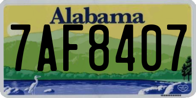 AL license plate 7AF8407