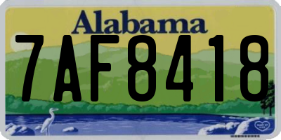 AL license plate 7AF8418