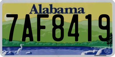 AL license plate 7AF8419