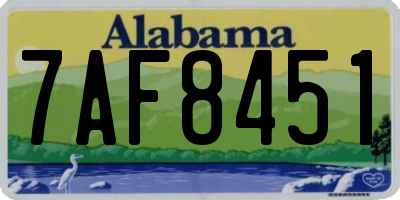 AL license plate 7AF8451