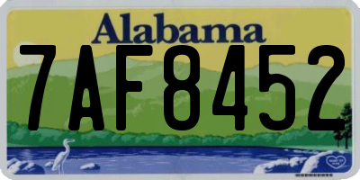AL license plate 7AF8452