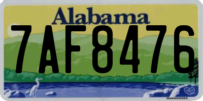 AL license plate 7AF8476