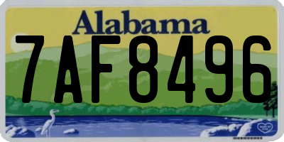 AL license plate 7AF8496