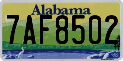 AL license plate 7AF8502