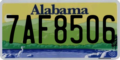 AL license plate 7AF8506