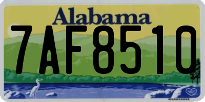 AL license plate 7AF8510