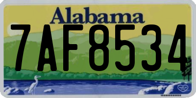 AL license plate 7AF8534