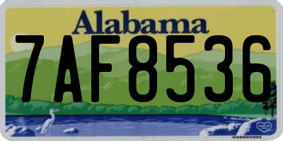 AL license plate 7AF8536