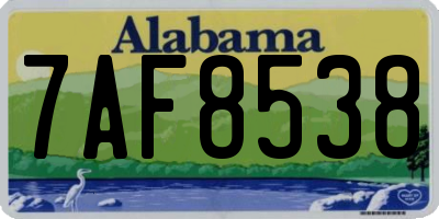 AL license plate 7AF8538