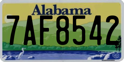 AL license plate 7AF8542