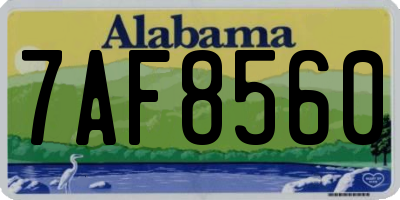 AL license plate 7AF8560