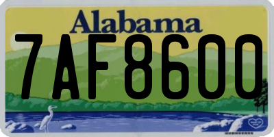 AL license plate 7AF8600