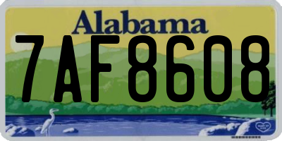 AL license plate 7AF8608