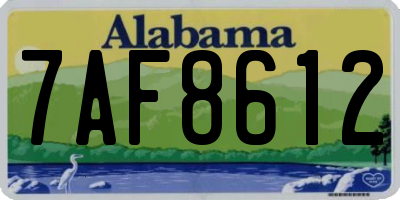 AL license plate 7AF8612