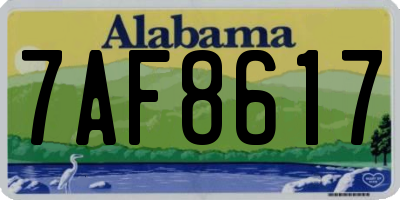 AL license plate 7AF8617
