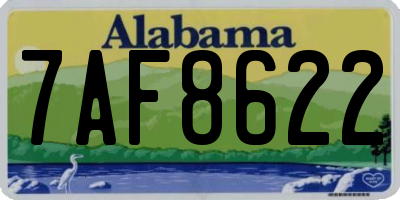 AL license plate 7AF8622