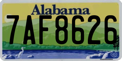 AL license plate 7AF8626