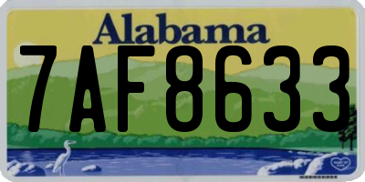 AL license plate 7AF8633