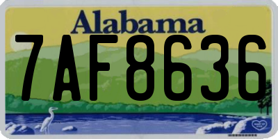 AL license plate 7AF8636