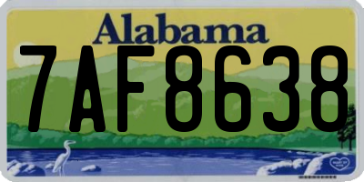 AL license plate 7AF8638
