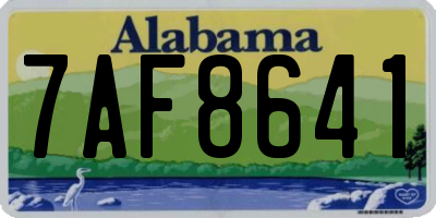 AL license plate 7AF8641