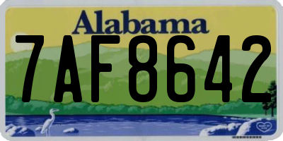 AL license plate 7AF8642