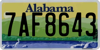 AL license plate 7AF8643