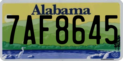 AL license plate 7AF8645