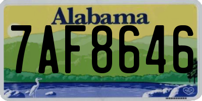 AL license plate 7AF8646